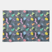 恐ろしく魅力的なハロウィーン、カスタマイズ可能 キッチンタオル (横)