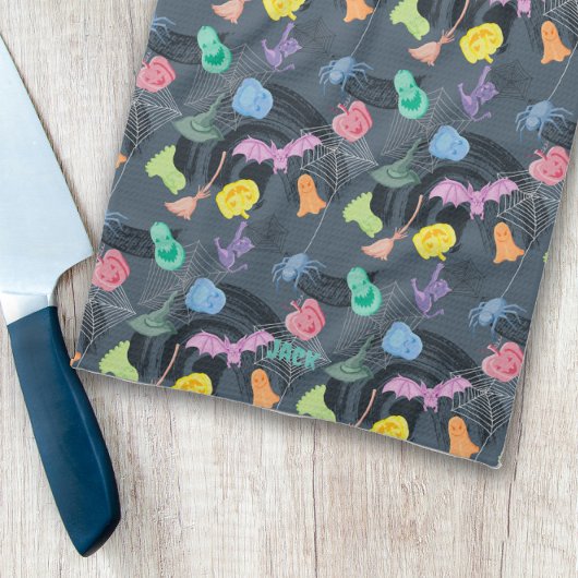 恐ろしく魅力的なハロウィーン、カスタマイズ可能 キッチンタオル