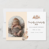 恐ろしく、素晴らしく作られたベビー発表 招待状 (正面)