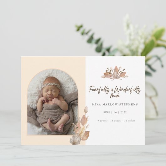 恐ろしく、素晴らしく作られたベビー発表 招待状 (スタンド正面)