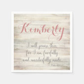 恐ろしく、素晴らしく作られた – Ps.139:14 スタンダードカクテルナプキン (正面)