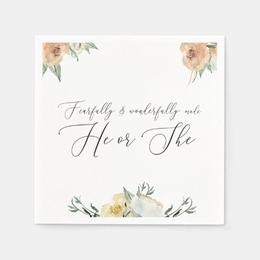 恐ろしく、素晴らしく性別がナプキンを明らかにする スタンダードカクテルナプキン (正面)