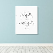 恐ろしく、素晴らしく、詩篇139:14 キャンバスプリント (インサイチュ (ウッドフロア))