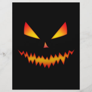 恐カッコいいろしいジャック・オランタン顔ハロウィーン チラシ