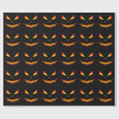 恐カッコいいろしいジャック・オランタン顔ハロウィーン ラッピングペーパー (フラット)