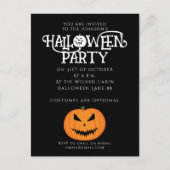 恐クールろしいジャック・オランタンのハロウィーン招待 ポストカード (正面)