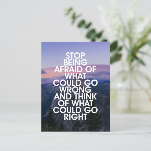 恐ストップ怖のやる気を起こさせる引用文 ポストカード (スタンド正面)