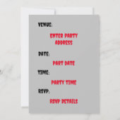 恐パーソナライズされたろしいスカルハローウィンパーティ 招待状 (裏面)