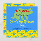 恐パーソナライズされた竜バースデーパーティ招待状 招待状 (正面/裏面)