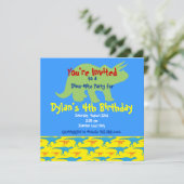 恐パーソナライズされた竜バースデーパーティ招待状 招待状 (スタンド正面)