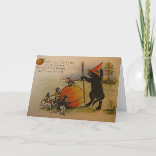 恐ビクトリアンろしいものハロウィーンのグリーティングカード カード (正面)