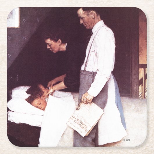 恐怖からの自由 スクエアペーパーコースター (正面)