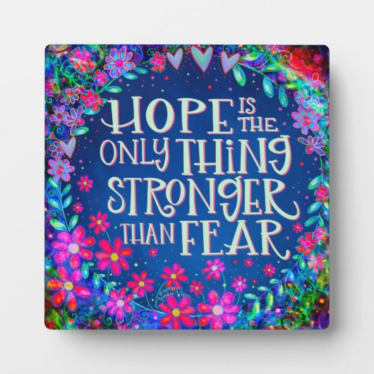 恐怖かわいらしより強い希望引用文 フォトプラーク (正面)