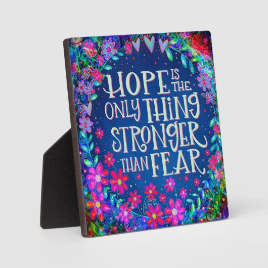 恐怖かわいらしより強い希望引用文 フォトプラーク (正面)