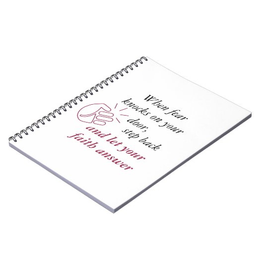 恐怖がノックするとき信仰を赤い文字に答える ノートブック (左側)