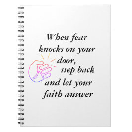 恐怖がノックする時に信仰は黒い文字 ノートブック