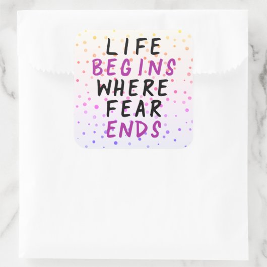 恐怖が終わる場所で人生が始やる気を起こさせるまる スクエアシール (バッグ)