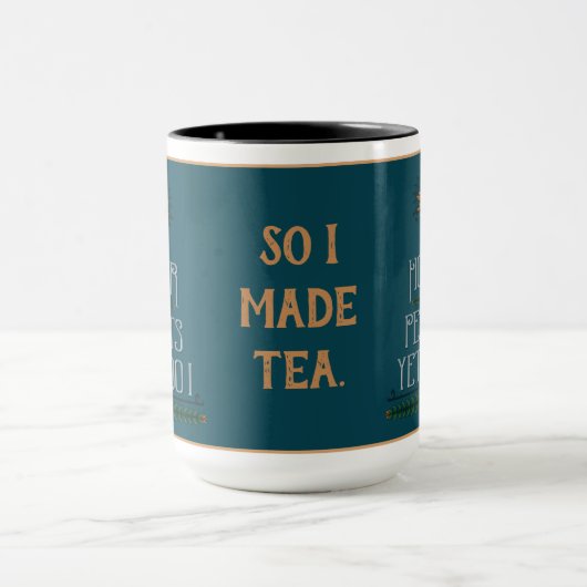 恐怖が続いたので茶の引用文を作おもしろいった マグカップ (中央)