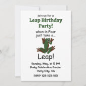 恐怖でジャンプするカエル 誕生日 招待状 (正面)