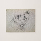 恐怖で叫んでいる人勉強の頭部のための ジグソーパズル (横)