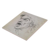 恐怖で叫んでいる人勉強の頭部のための タイル (側面)