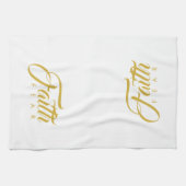恐怖と白に対する金ゴールド キッチンタオル (横)