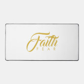 恐怖と白に対する金ゴールド デスクマット (正面)