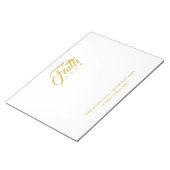 恐怖と白に対する金ゴールド ノートパッド (アングル)