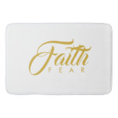 恐怖と白に対する金ゴールド バスマット (正面)