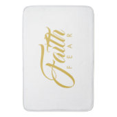 恐怖と白に対する金ゴールド バスマット (正面縦)