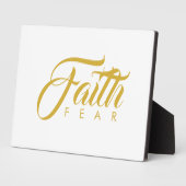 恐怖と白に対する金ゴールド フォトプラーク (側面)