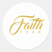 恐怖と白に対する金ゴールド ラウンドシール (正面)