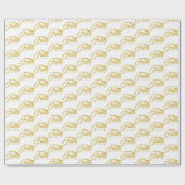 恐怖と白に対する金ゴールド ラッピングペーパー (フラット)