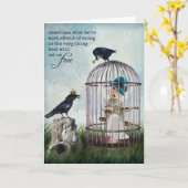 恐怖と自由の感動的引用文 カード (黄色い花)