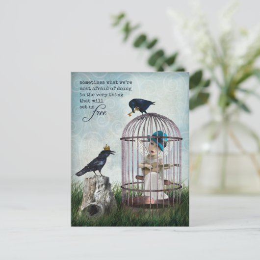 恐怖と自由の感動的引用文 ポストカード (スタンド正面)