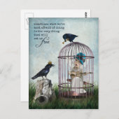 恐怖と自由の感動的引用文 ポストカード (正面/裏面)