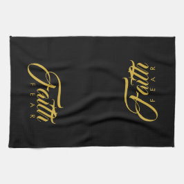 恐怖と闇に対する金ゴールド キッチンタオル