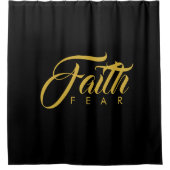 恐怖と闇に対する金ゴールド シャワーカーテン (正面)