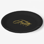 恐怖と闇に対する金ゴールド ペーパープレート (アングル)