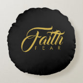 恐怖と闇に対する金ゴールド ラウンドクッション (正面)