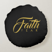 恐怖と闇に対する金ゴールド ラウンドクッション (裏面)