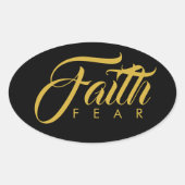 恐怖と闇に対する金ゴールド 楕円形シール (正面)