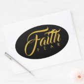 恐怖と闇に対する金ゴールド 楕円形シール (封筒)