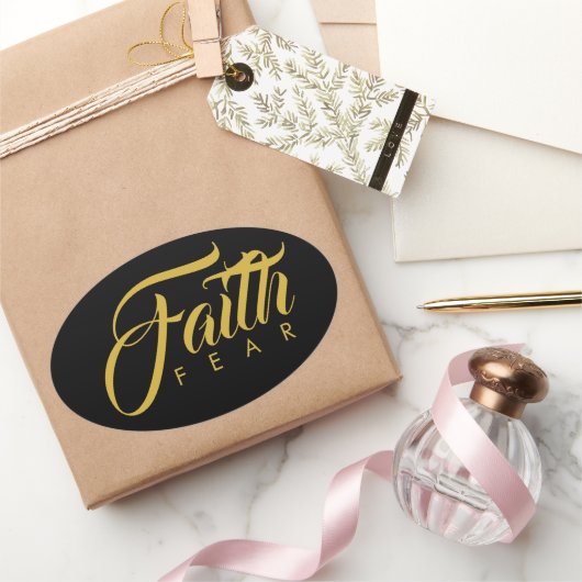 恐怖と闇に対する金ゴールド 楕円形シール (ギフト)