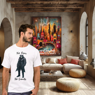 恐怖と限界のない未来的な戦士Tシャツ Tシャツ