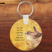 恐怖なし勇気付けられる水色の鳥 キーホルダー (正面)