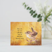 恐怖なし勇気付けられる水色の鳥 ポストカード (スタンド正面)