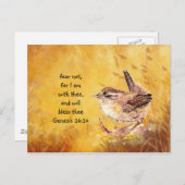 恐怖なし勇気付けられる水色の鳥 ポストカード (正面/裏面)