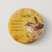 恐怖なし勇気付けられる水色の鳥 缶バッジ (正面)