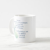 恐怖なし、イザヤ聖なる書物、 経典トンフライブルー、緑 コーヒーマグカップ (正面左)